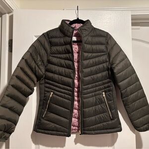Reversible Puffer Jacket with Pink Lining